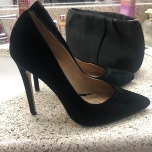 Black suede aldo heels